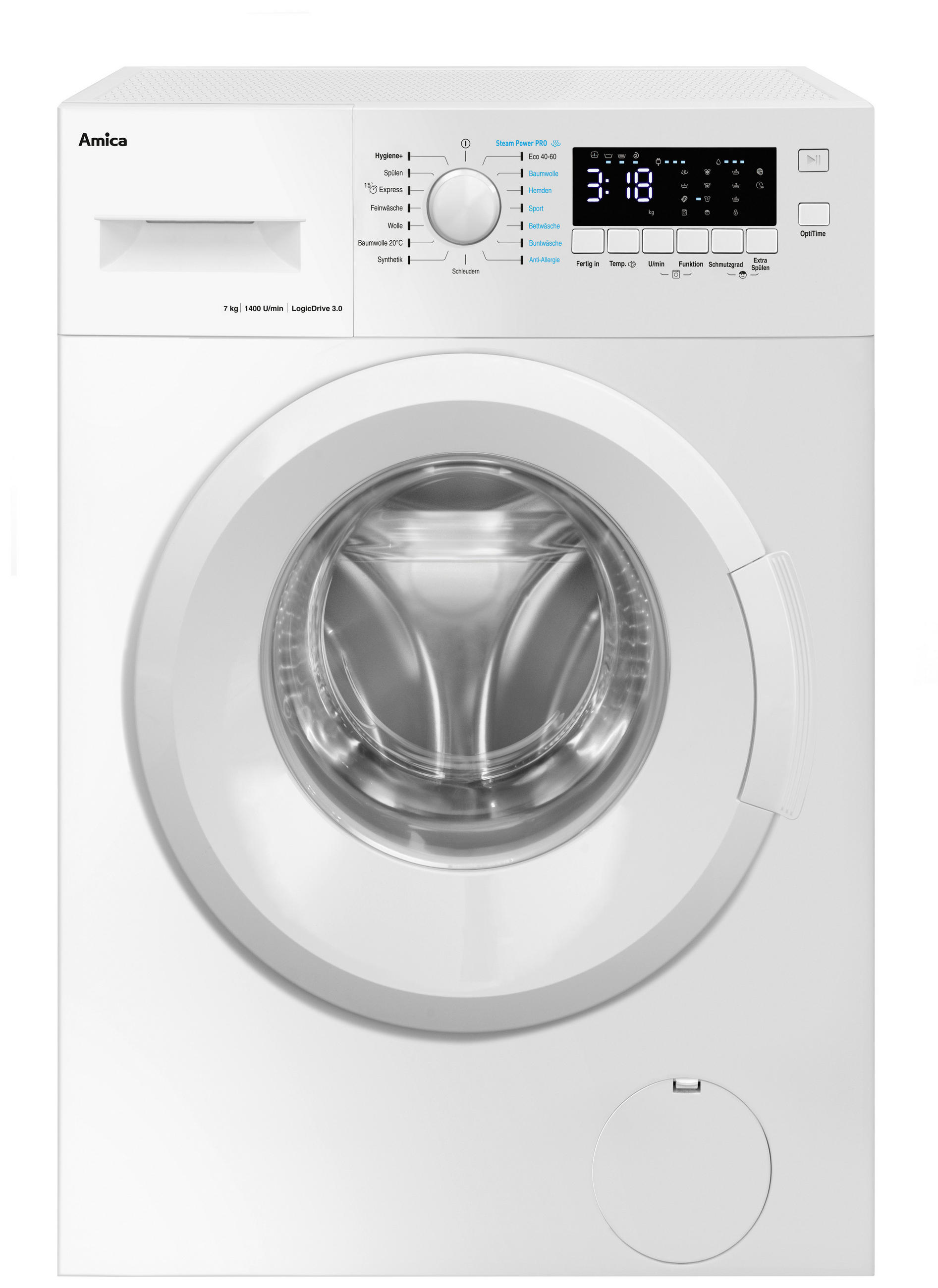 WASCHMASCHINE WA 474 600  - Weiß, Basics, Kunststoff/Metall (59,5/85,0/47,5cm) - Amica