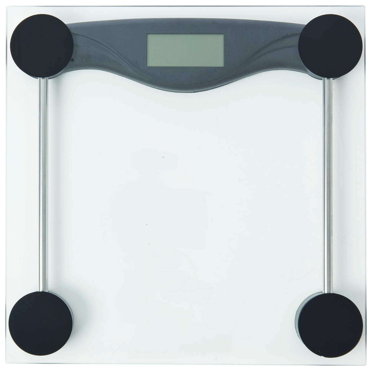 FÜRDŐSZOBAMÉRLEG digitális  - nemesacélszínű/fekete, Basics, műanyag/Üveg (28/28/2,5cm) - Homeware