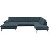 WOHNLANDSCHAFT in Webstoff Dunkelblau  - Schwarz/Dunkelblau, Design, Textil/Metall (180/344/208cm) - Dieter Knoll