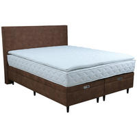 BOXSPRINGOVÁ POSTEĽ, hnedá - hnedá/čierna, Konventionell, drevo/kompozitné drevo (185/120/215cm) - Novel