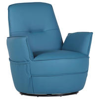 XXL-FÅTÖLJ i läder petrol  - petrol/svart, Design, metall/läder (83/90/85cm) - MID.YOU