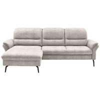 ECKSOFA in Flachgewebe Creme  - Creme/Schwarz, Konventionell, Textil/Metall (181/260cm) - Beldomo Speed