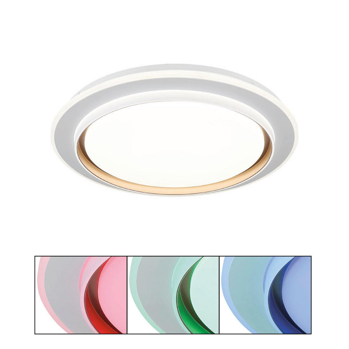 STROPNA LED-SVETILKA  JANICE /236-2368 lm/3000-6000 K/230 V/ - bela/opal, Design, kovina/umetna masa (49/7cm) - Globo