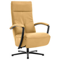 RELAXSESSEL in Leder Gelb  - Gelb/Schwarz, Design, Leder/Metall (76/112/83cm) - Beldomo Speed