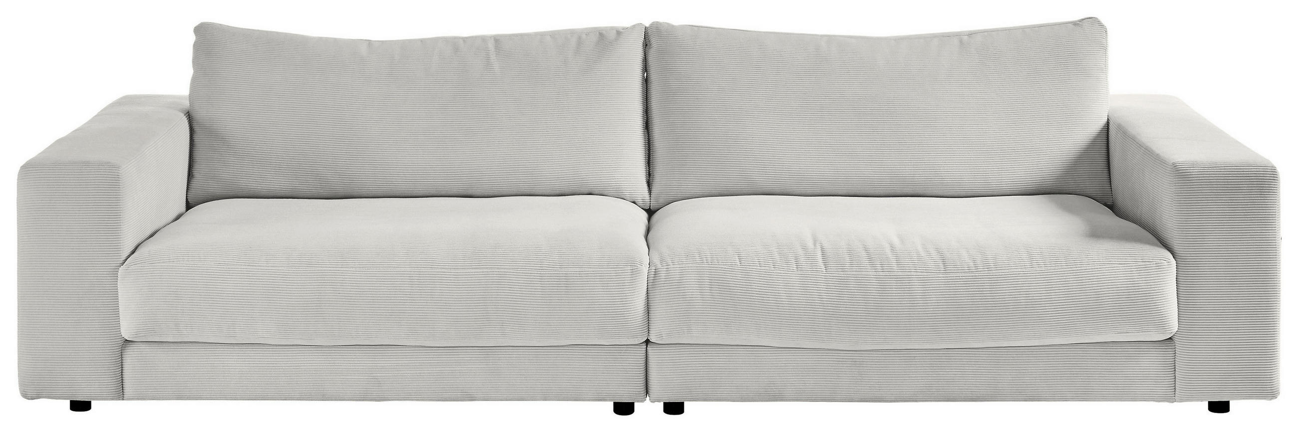 3-SITZER-SOFA in Cord Graubraun  - Graubraun/Schwarz, Design, Kunststoff/Textil (290/86/127cm) - Lomoco