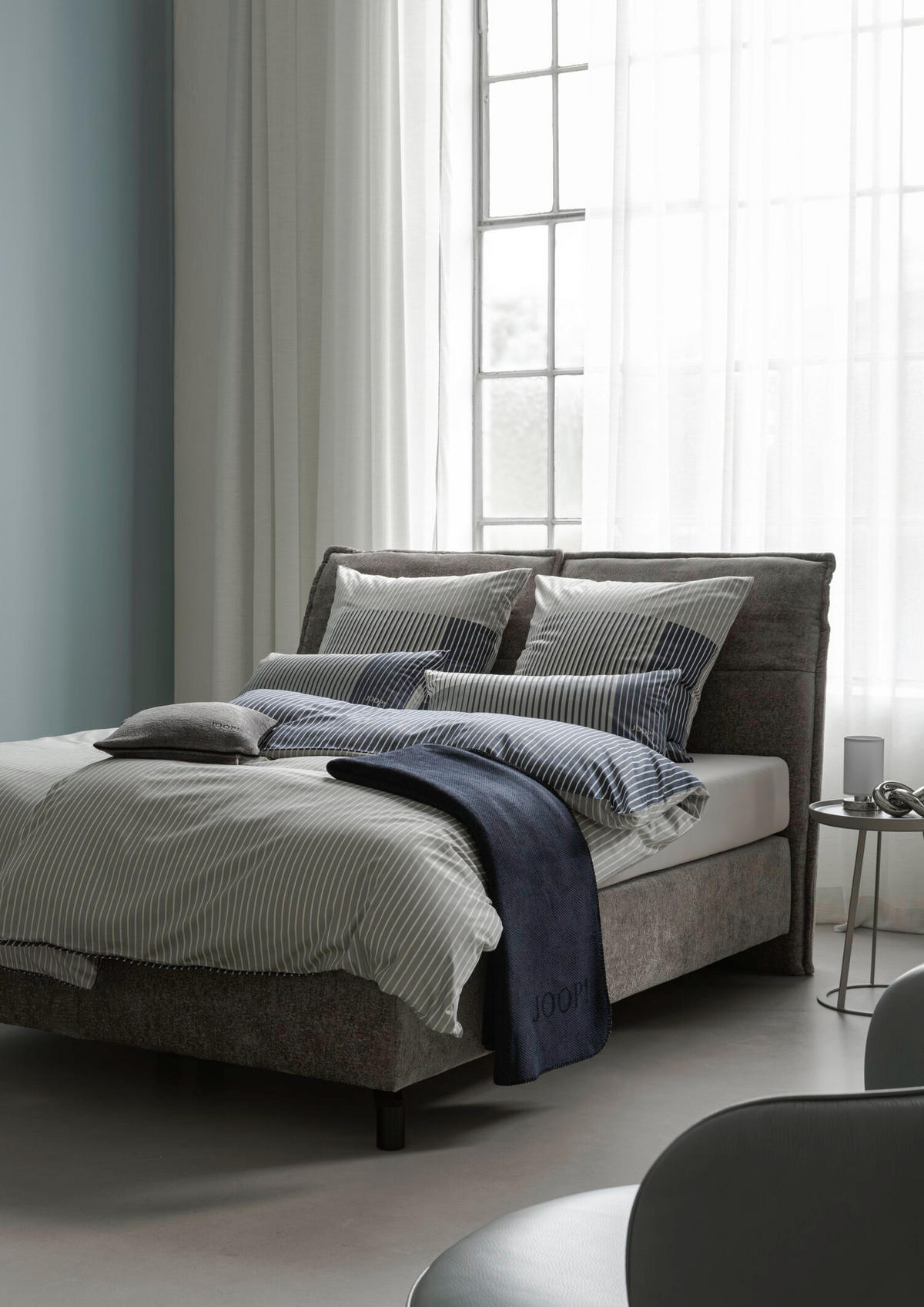BETTWÄSCHESET Makosatin 160/210 cm  70 cm/50 cm  - Salbeigrün, Design, Textil (160/210cm) - Joop!