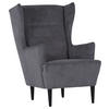 ÖRONLAPPSFÅTÖLJ i manchester antracit  - svart/antracit, Design, trä/textil (70/104/90cm) - MID.YOU