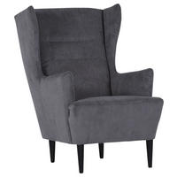 ÖRONLAPPSFÅTÖLJ i manchester antracit  - svart/antracit, Design, trä/textil (70/104/90cm) - MID.YOU