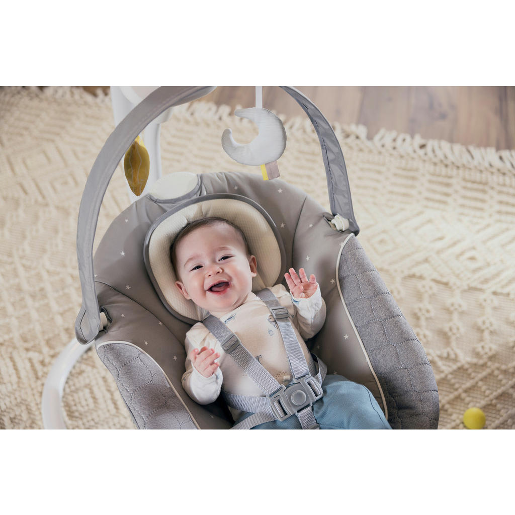 Thumbnail - Graco Schaukelwippe Softsway, Grau, Weiß, Textil, 72.8x89.3x91.5 cm, Bezug abnehmbar, waschbar, Sicherheitsgurt, Spielbo...