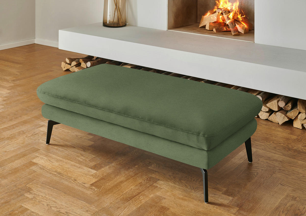 WOHNLANDSCHAFT Chenille, Flachgewebe Grün  - Schwarz/Grün, Design, Textil/Metall (180/344/208cm) - Dieter Knoll