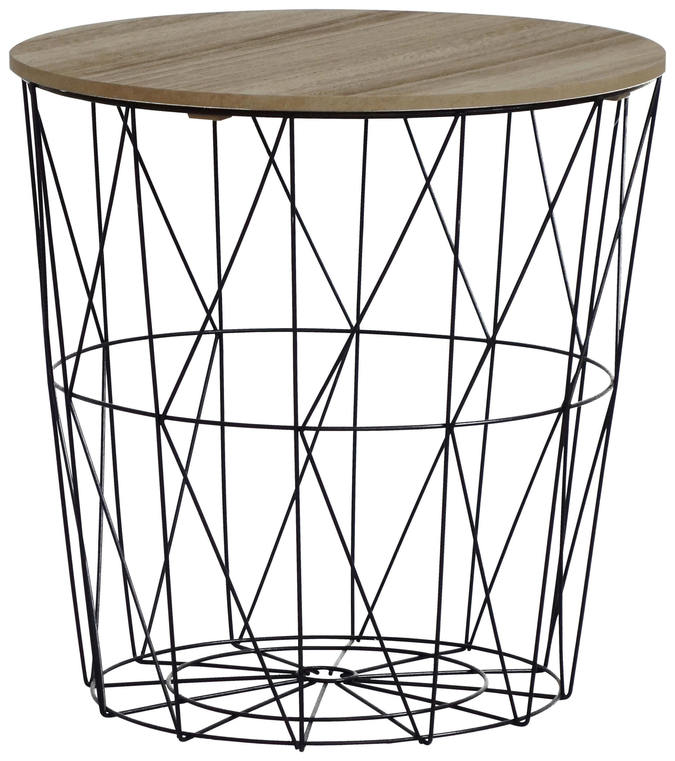 MIZICA, naravne barve, črna  - črna/naravne barve, Design, kovina/leseni material (40/40/41cm) - Ambia Home