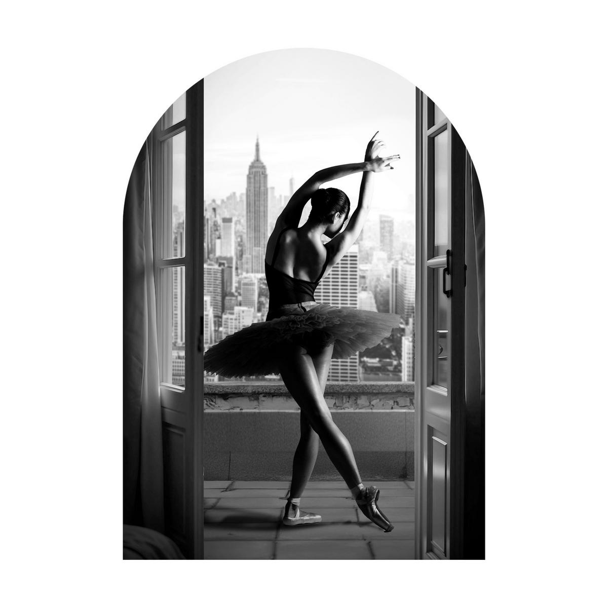 GLASBILD Städte, Frauen 70/100 cm  - Schwarz/Weiß, Basics, Glas/Papier (70/100cm)