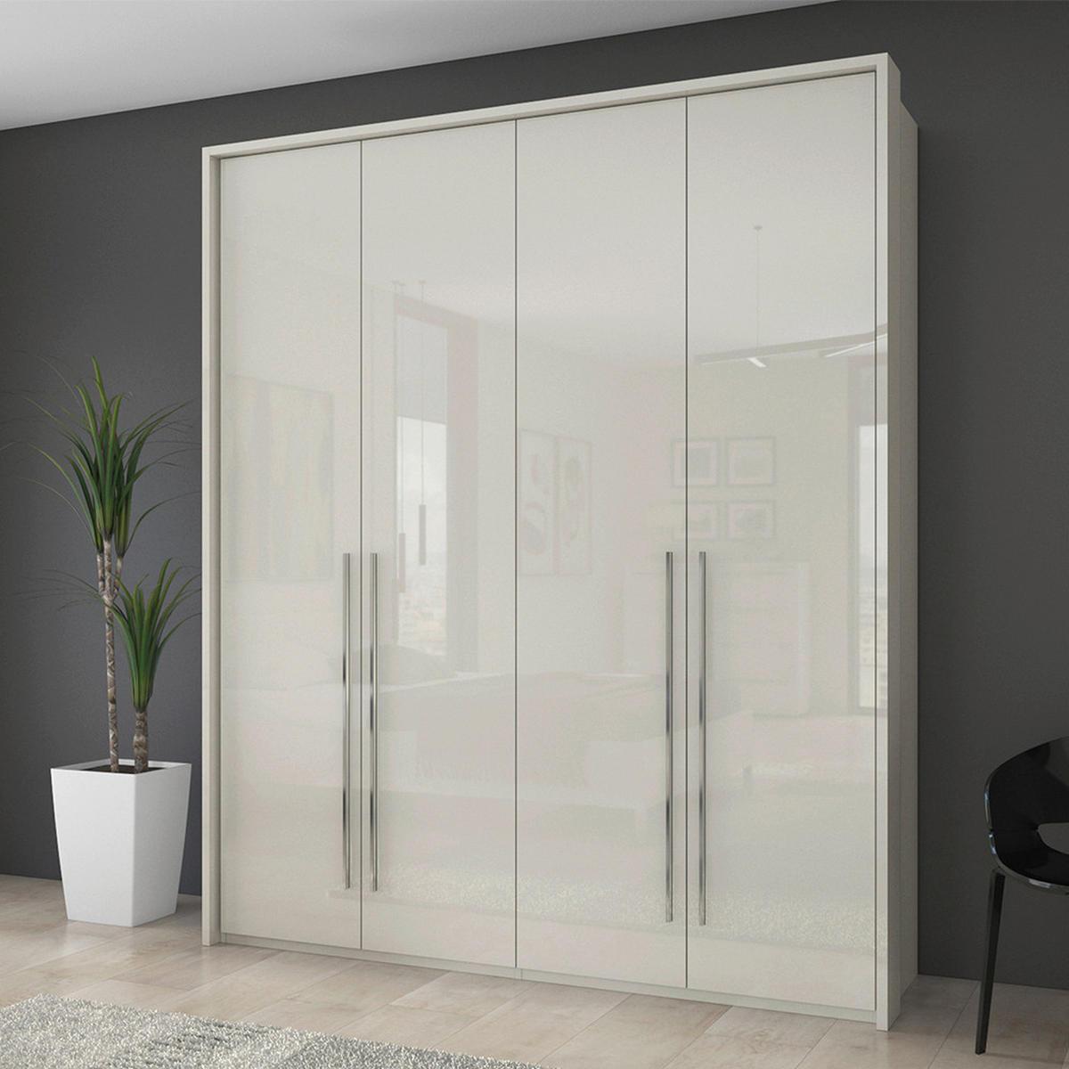 ORMAR SA KLASIČNIM VRATIMA bež  182/224/56 cm  - bela/bež, Dizajnerski, pločasti materijal/plastika (182/224/56cm)