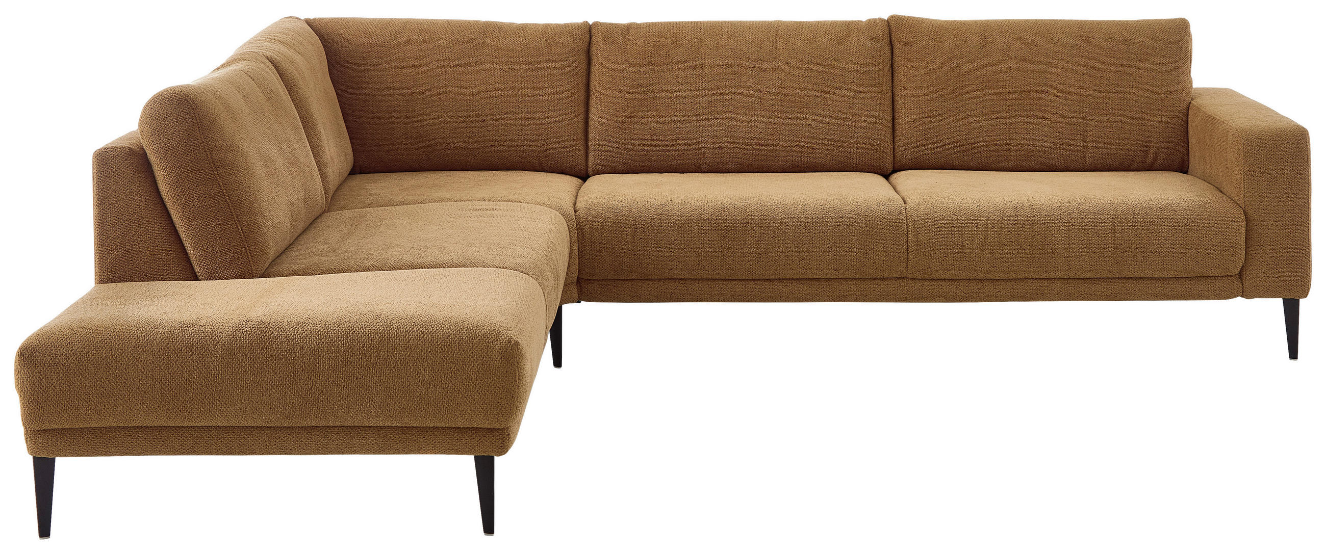 ECKSOFA Dieter Knoll Senfgelb Chenille  - Senfgelb/Schwarz, Design, Textil/Metall (254/303cm) - Dieter Knoll