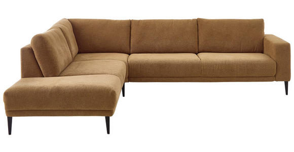 ECKSOFA Dieter Knoll Senfgelb Chenille  inkl.  - Senfgelb/Schwarz, Design, Textil/Metall (254/303cm) - Dieter Knoll