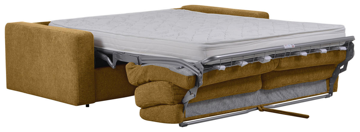 SCHLAFSOFA Flachgewebe Goldfarben  - Goldfarben/Schwarz, MODERN, Kunststoff/Textil (195/80/100cm) - Carryhome