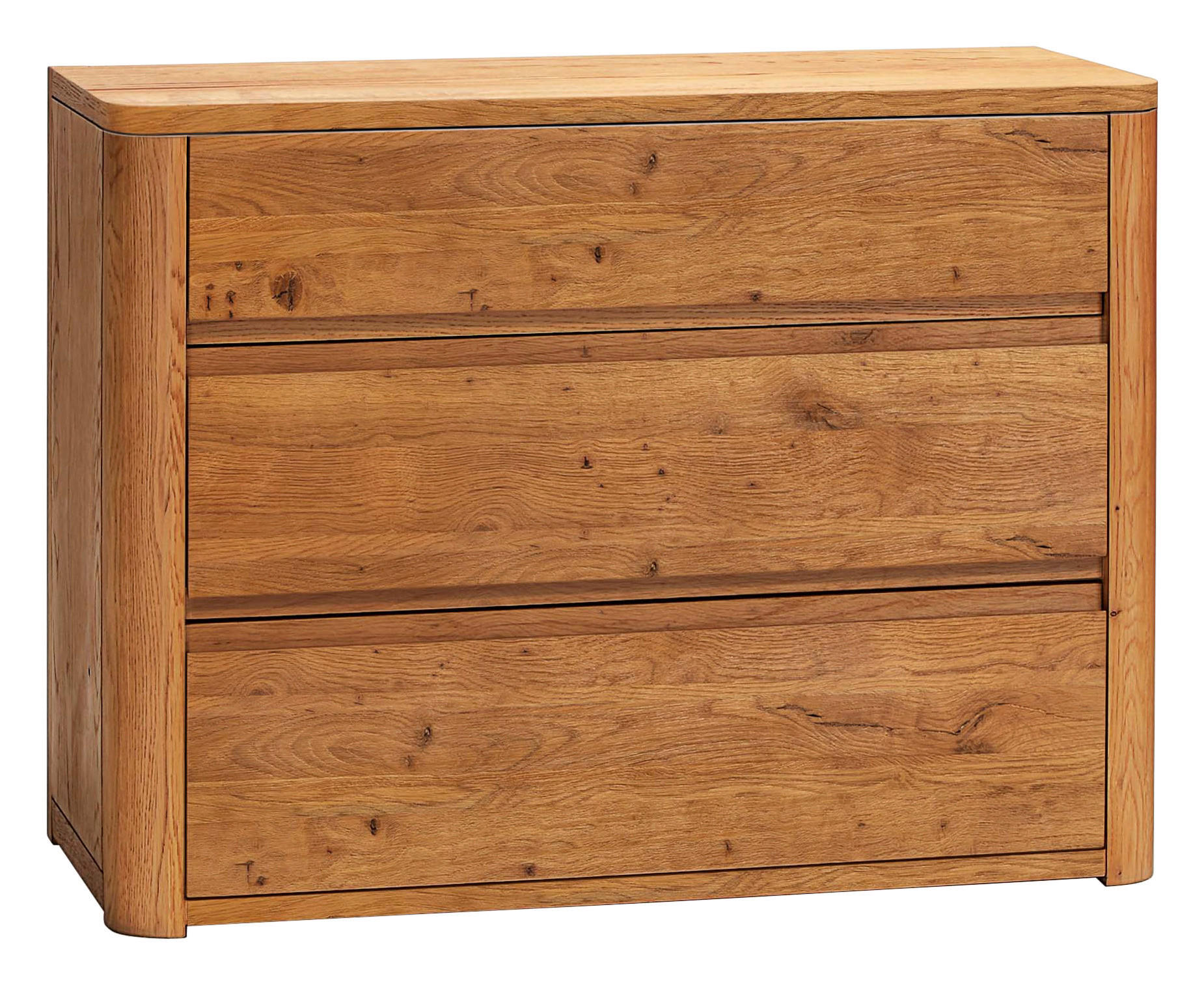 KOMMODE , 103/77/40 cm, 3 Schublade(n)  - Eichefarben, Natur, Holz (103/77/40cm) - Hasena