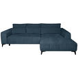 ECKSOFA  in Chenille Blau  279/222 cm  - Blau/Schwarz, KONVENTIONELL, Kunststoff/Textil (279/222cm) - Hom`in