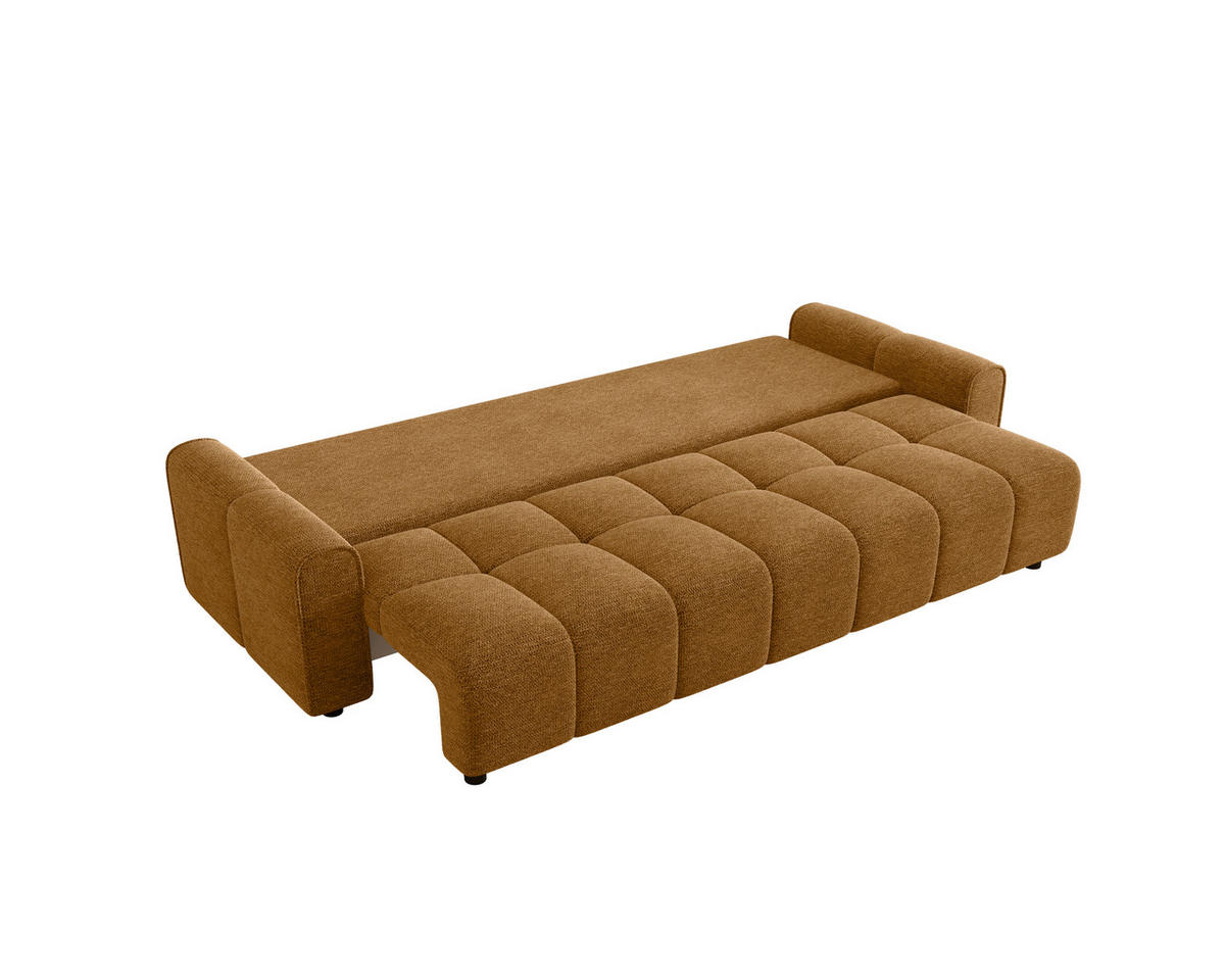 SCHLAFSOFA OLIVIER in Struktur Senfgelb  - Senfgelb/Schwarz, MODERN, Kunststoff/Textil (236/90/100cm) - MID.YOU
