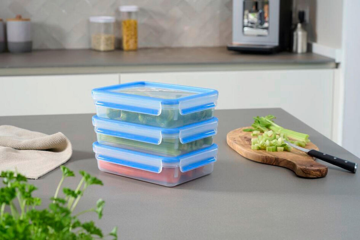 FRISCHHALTEDOSENSET Clip & Close 4-teilig  - Transparent, Basics, Kunststoff (22,4/16,6/17cm) - Emsa