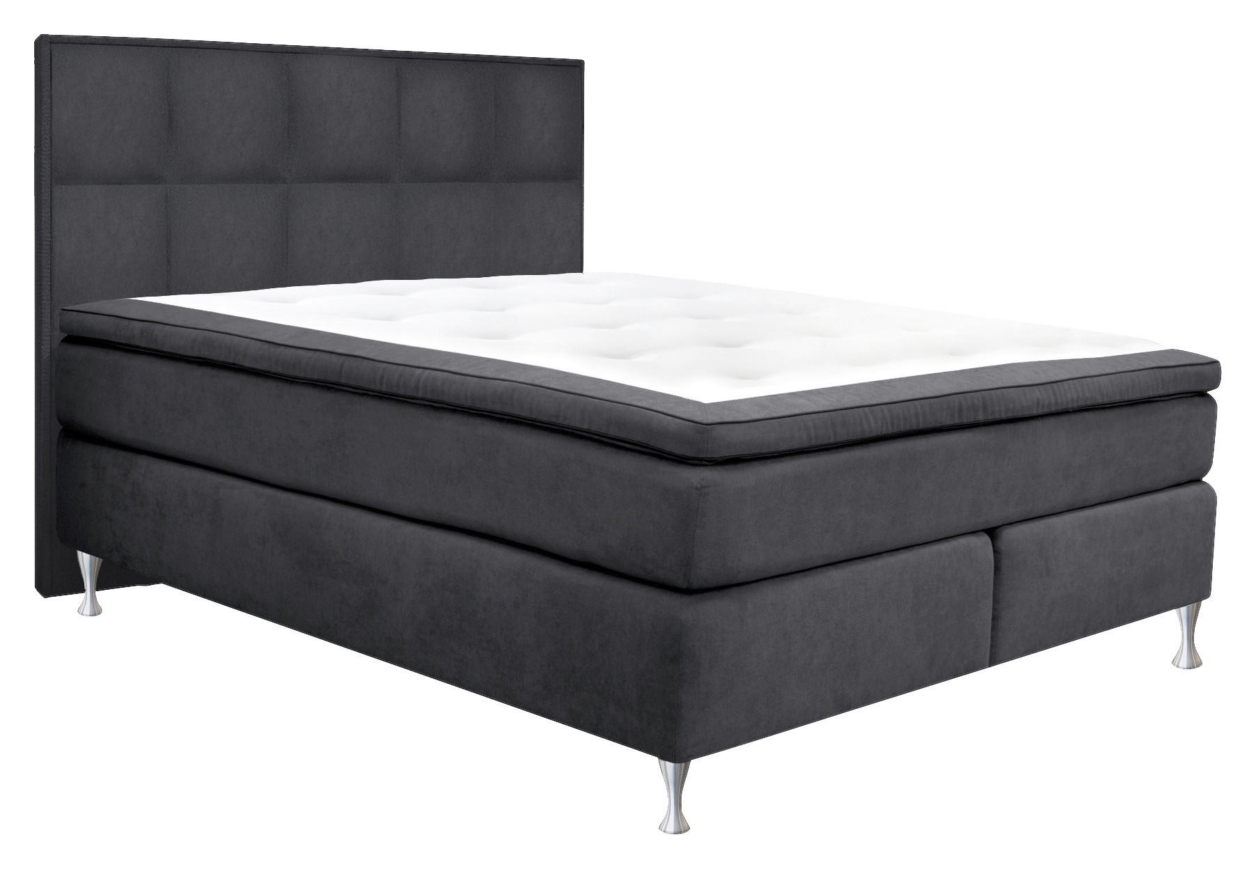 KONTINENTALSÄNG 180/200 cm  i mörkgrå  - mörkgrå/svart, Design, trä/textil (180/200cm) - Elegando