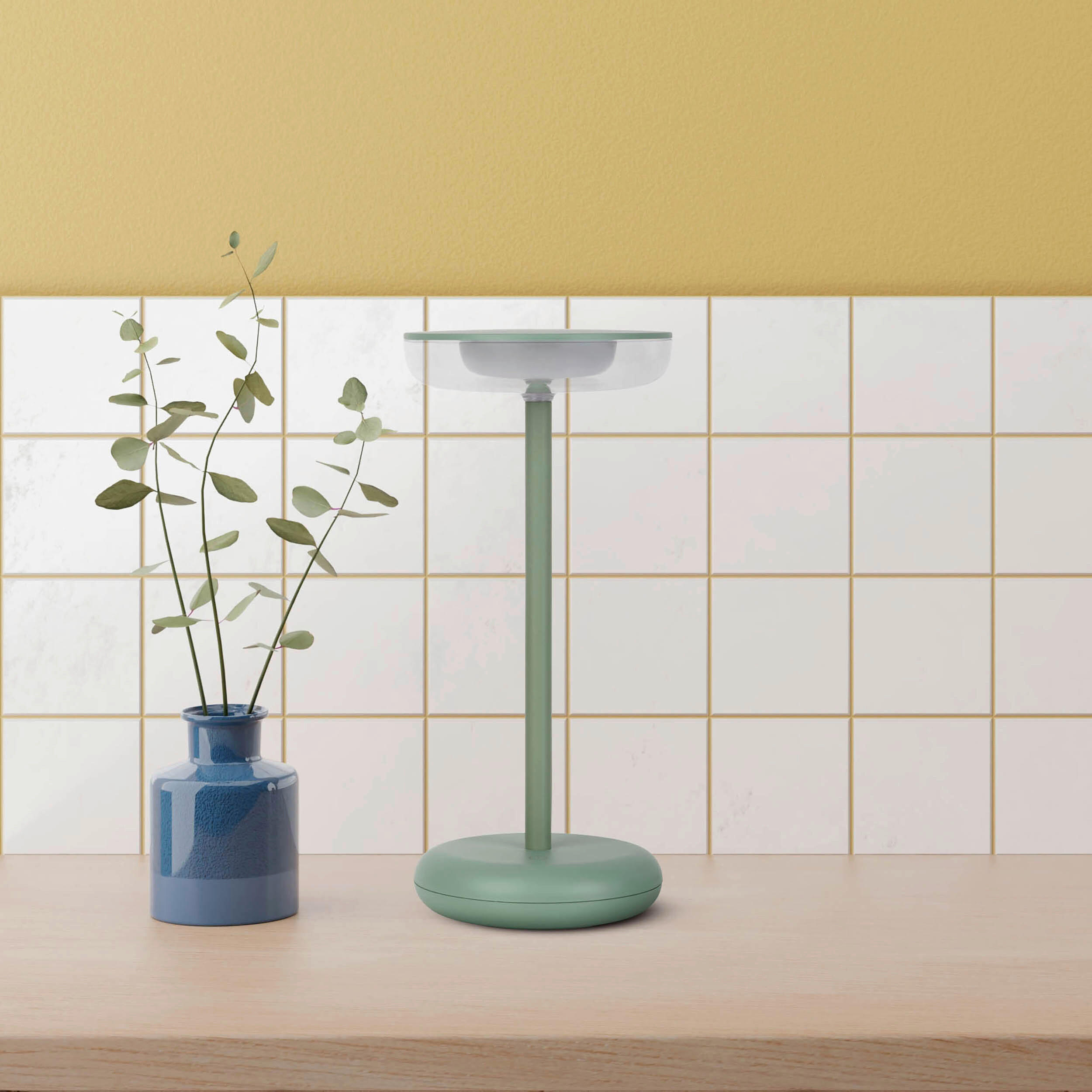 AKKU-TISCHLEUCHTE PASI 10,5/11/26 cm   - Salbeigrün, Design, Metall (10,5/11/26cm) - Näve