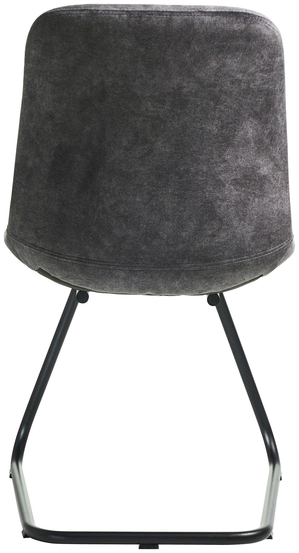 STUHL  in Edelstahl Velours Metall, Textil  - Schwarz/Grau, Basics, Textil/Metall (51/89/61cm) - Celina Home