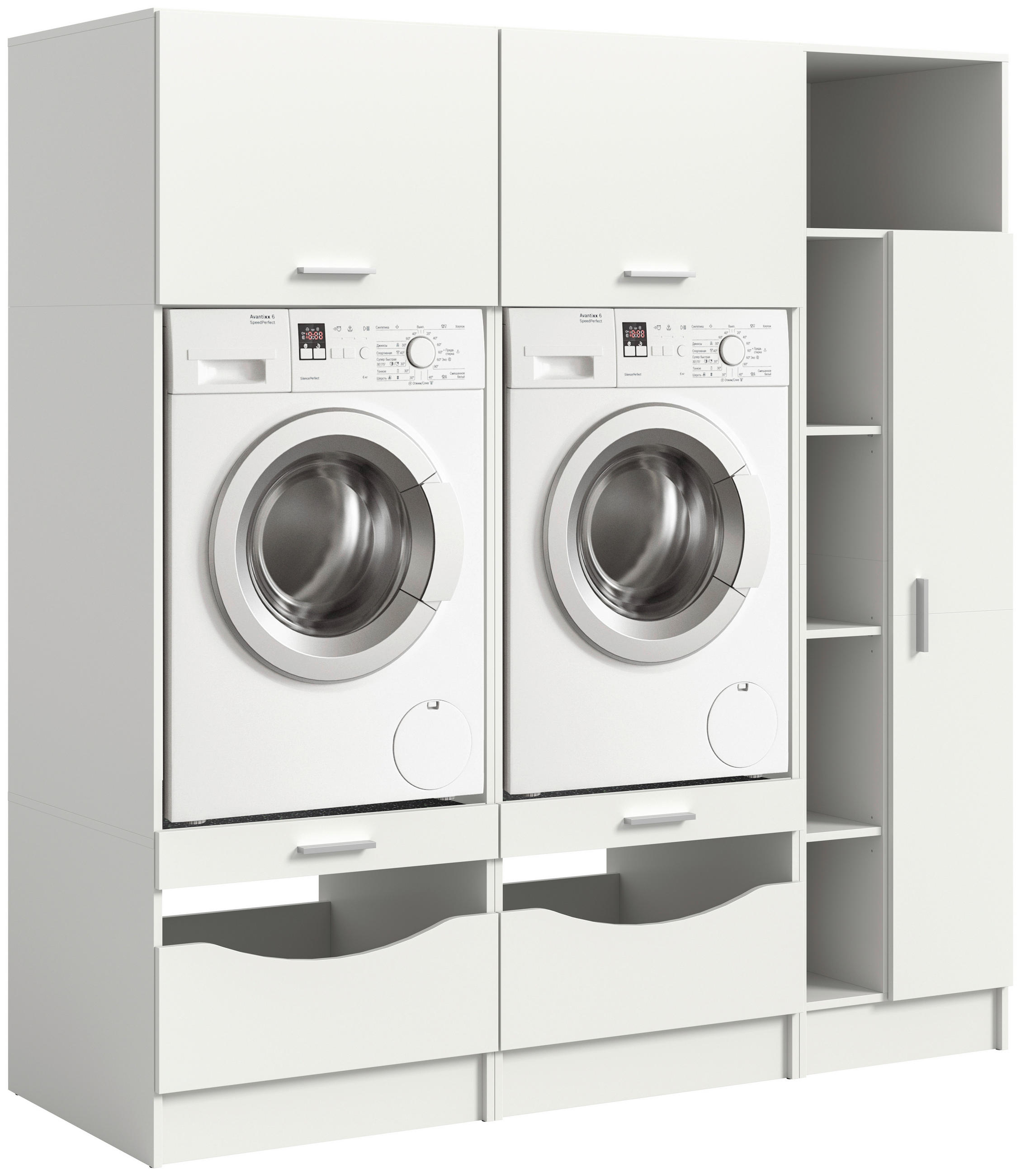 HAUSWIRTSCHAFTSRAUM 183/195/68 cm  in Weiß  - Weiß, Basics, Holzwerkstoff (183/195/68cm) - MID.YOU