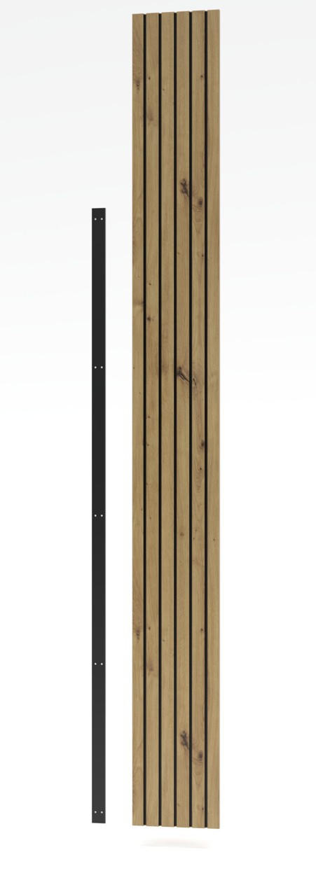 WANDPANEEL 25/222/4 cm  - Graphitfarben/Eiche Artisan, Design, Holzwerkstoff (25/222/4cm) - MID.YOU