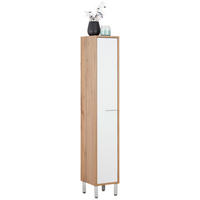 HOCHSCHRANK 25/152/30 cm  - Chromfarben/Eichefarben, KONVENTIONELL, Holzwerkstoff/Metall (25/152/30cm) - Stylife