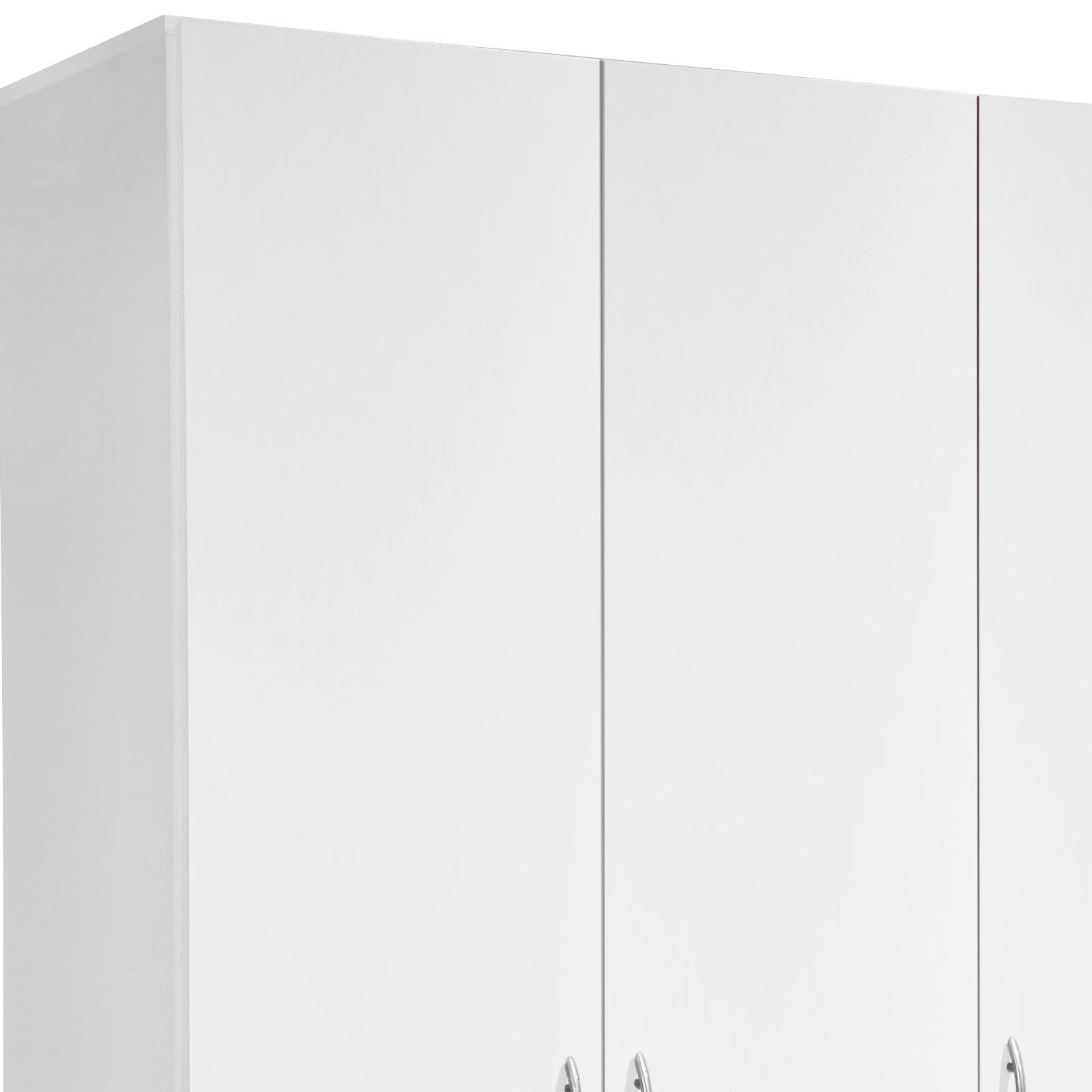 DREHTÜRENSCHRANK 3-türig Weiß  - Eichefarben/Alufarben, Design, Holzwerkstoff/Kunststoff (121/177/52cm) - Carryhome