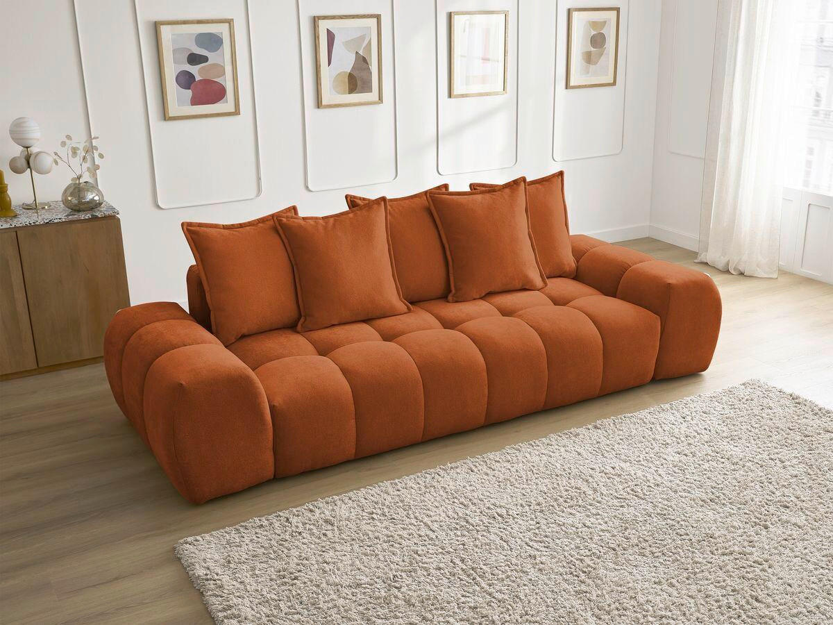 3-SITZER-SOFA EVEREST Struktur Orange  - Schwarz/Orange, MODERN, Kunststoff/Textil (278/90/115cm)