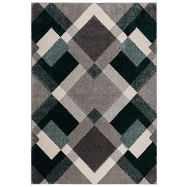 Flair Rugs Webteppich Nimbus Grün, Dunkelgrau 200x290 cm