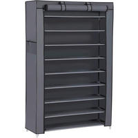 REGÁL NA TOPÁNKY, tmavosivá, 88/160/28 cm - sivá/biela, Basics, kov/textil (88/160/28cm)