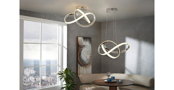 LED-DECKENLEUCHTE - Chromfarben, Design, Kunststoff/Metall (59/29/59cm) - Ambiente