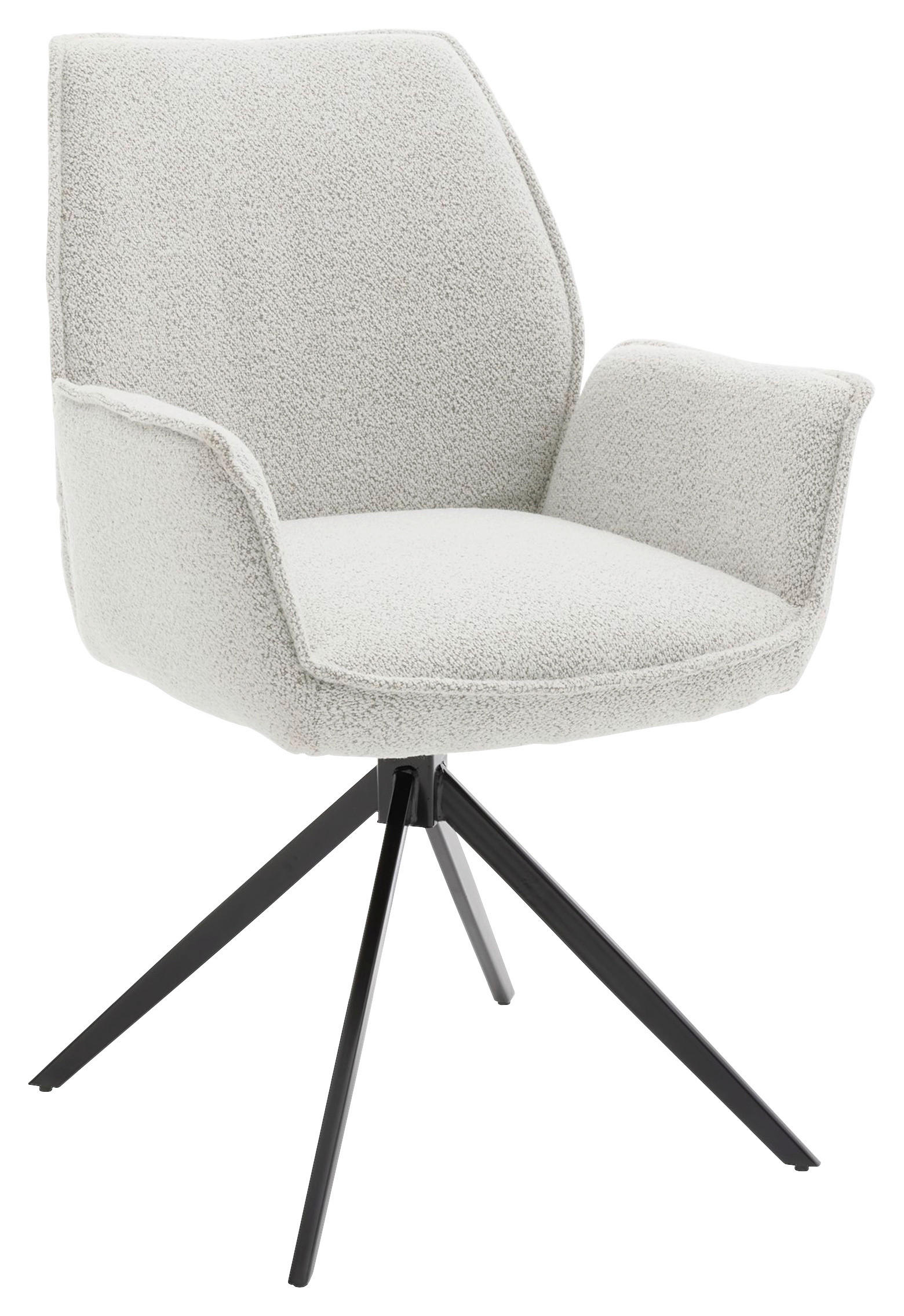 ARMLEHNSTUHL  in Bouclé  - Beige/Schwarz, Design, Textil/Metall (63/91/65cm) - Musterring