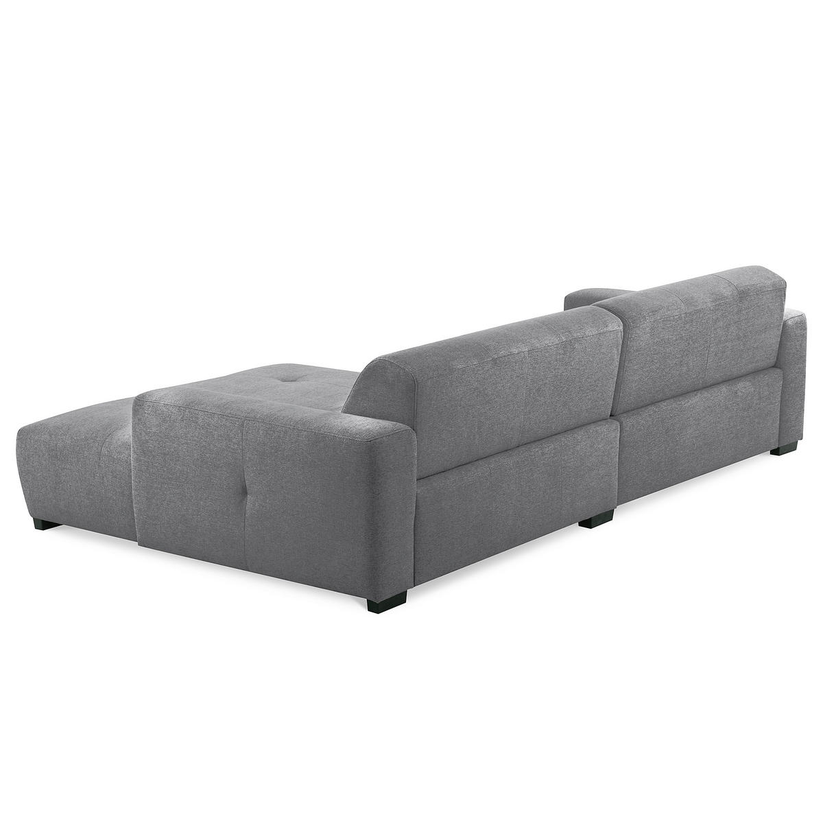 ECKSOFA AUSTIN Grau Flachgewebe Sitztiefenverstellung  - Schwarz/Grau, Design, Kunststoff/Textil (286/169cm) - Livetastic