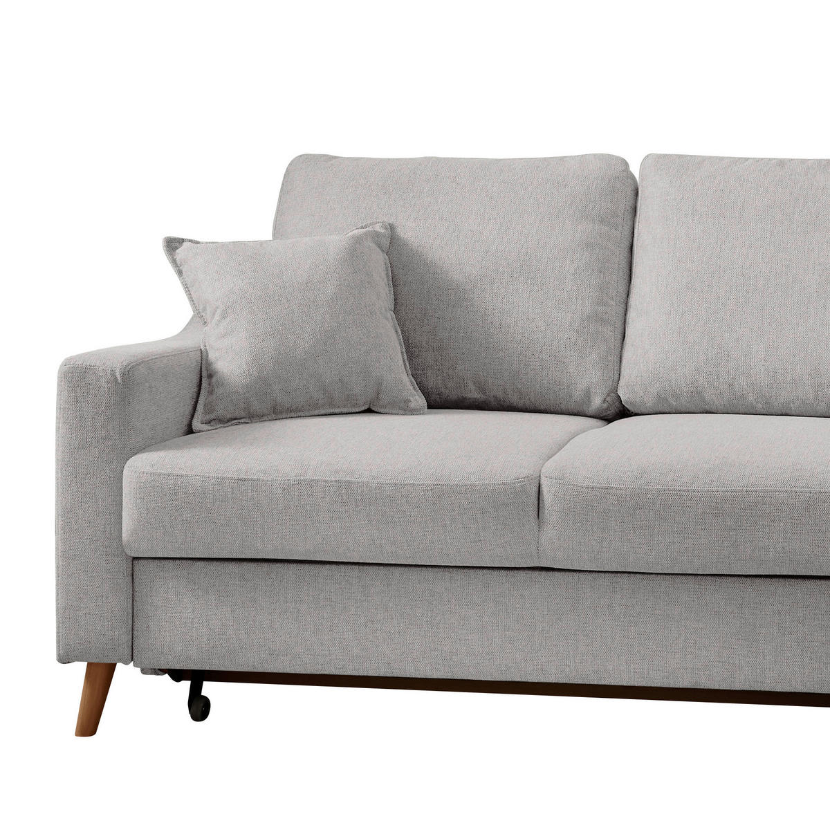 ECKSOFA Valentina Grau Chenille  - Naturfarben/Grau, MODERN, Holz/Textil (230/200cm) - Livetastic