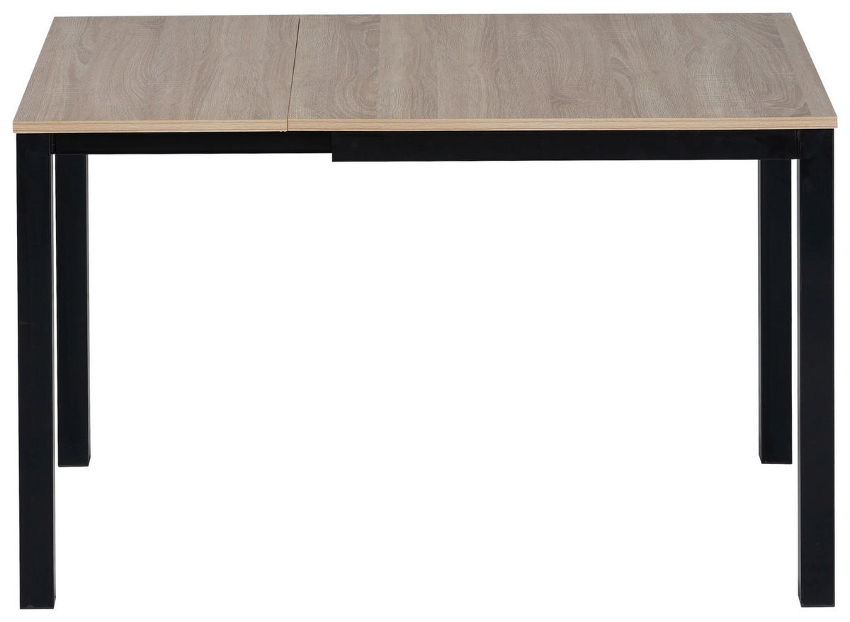 ESSTISCH Schwarz, Sonoma Eiche rechteckig  ausziehbar  - Schwarz/Sonoma Eiche, KONVENTIONELL, Holzwerkstoff/Metall (80-120/76/70cm) - MID.YOU