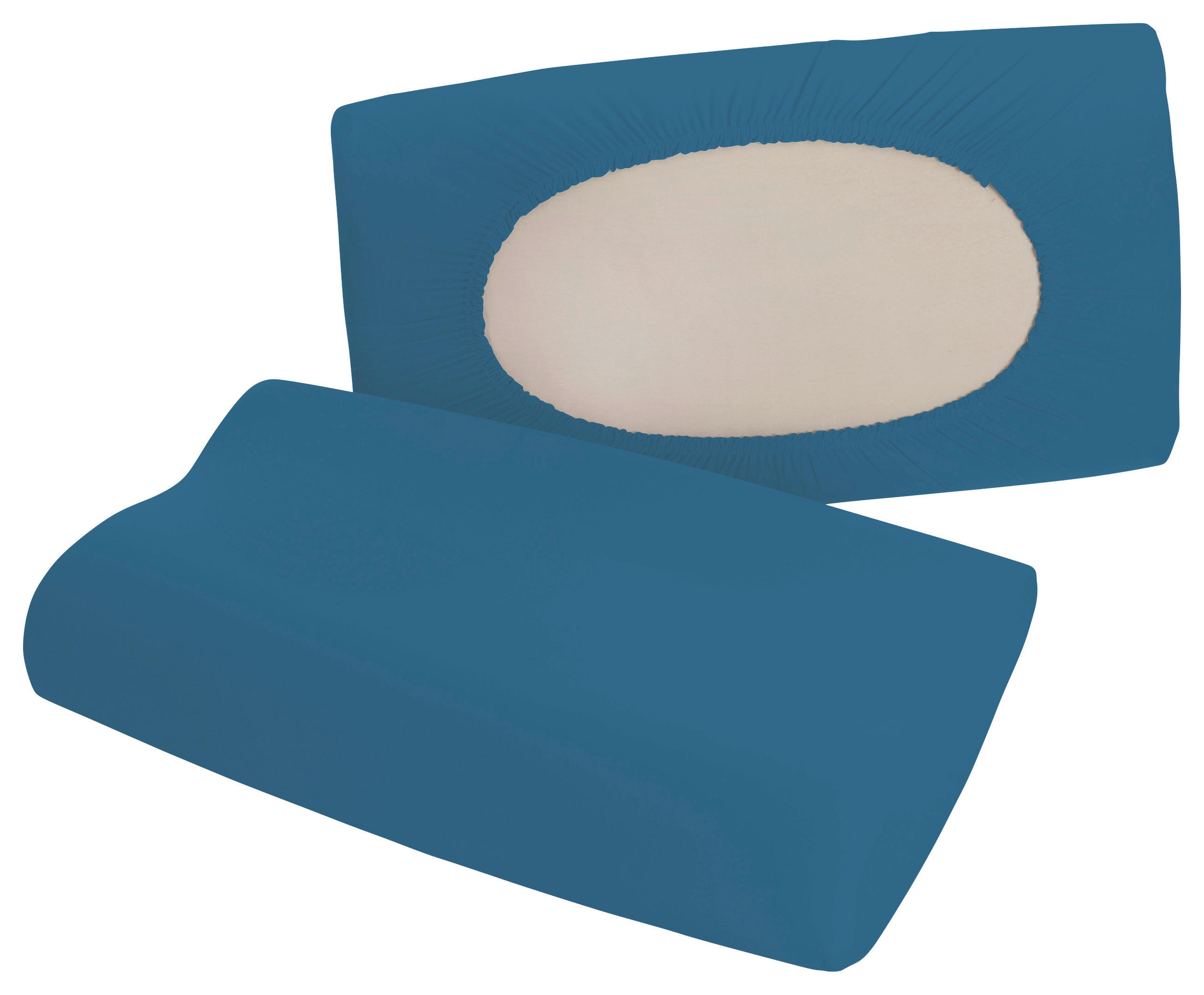 Schlafgut Kopfkissenbezug Pure Blau 40-70x40-90 cm