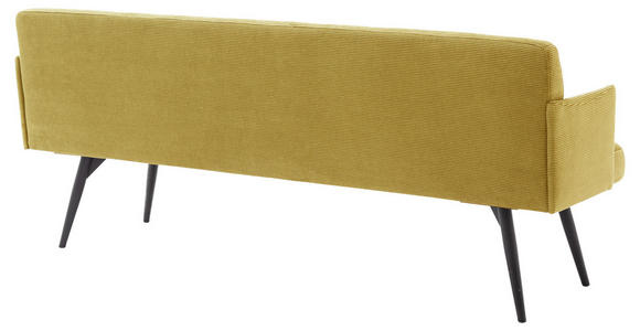 SITZBANK in Textil Gelb, Grün - Gelb/Schwarz, Design, Textil/Metall (206/85/69cm) - Johann Jakob