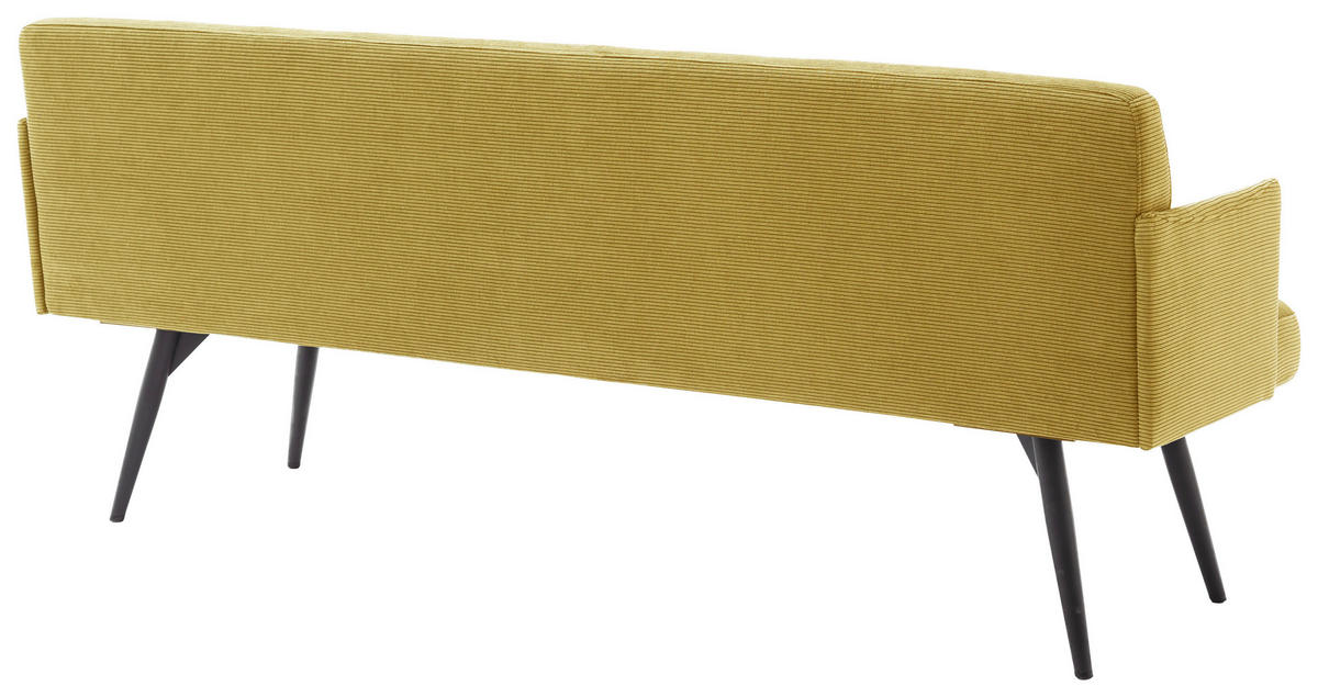 SITZBANK 206/85/69 cm Cord Gelb, Grün Metall  - Gelb/Schwarz, Design, Textil/Metall (206/85/69cm) - Johann Jakob
