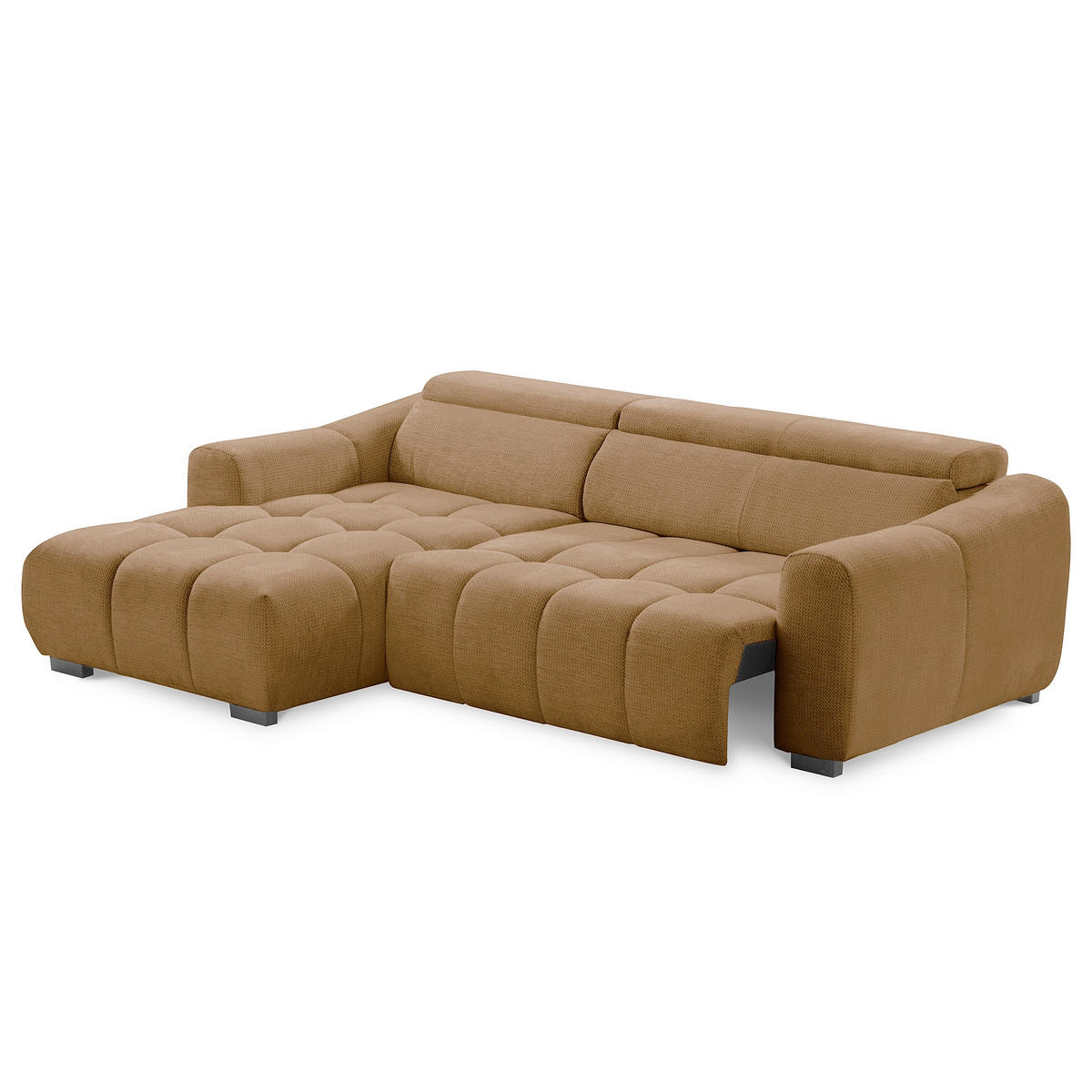 ECKSOFA  Webstoff Rostfarben  - Rostfarben/Schwarz, Design, Kunststoff/Textil (177/274cm) - Livetastic