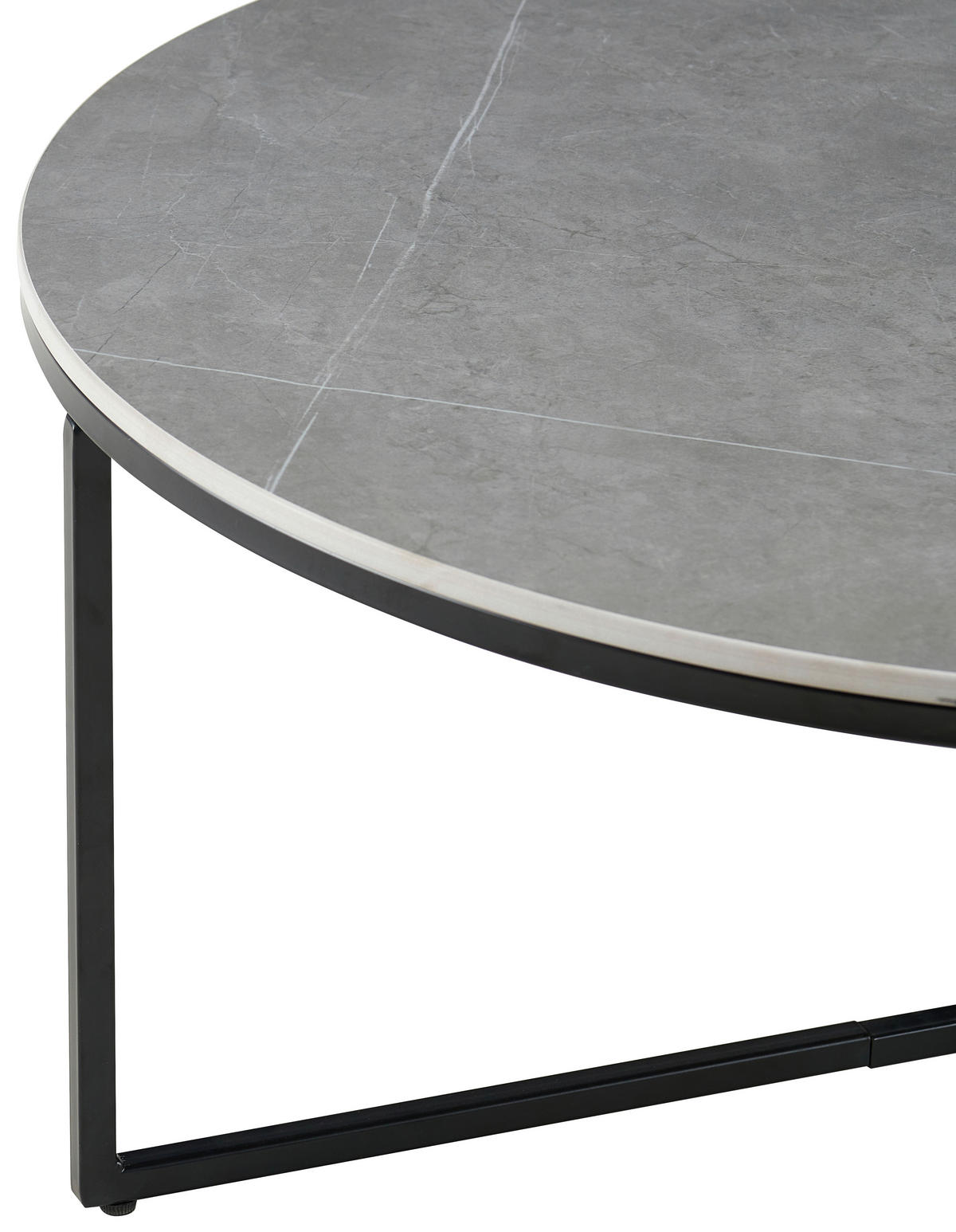 COUCHTISCH in Metall, Keramik 80/80/37 cm  - Schwarz/Grau, Design, Keramik/Metall (80/80/37cm) - Livetastic