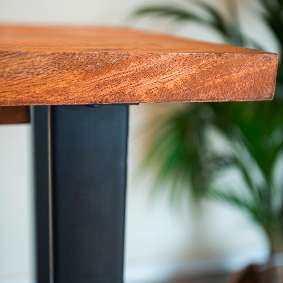 BARTISCH Mangoholz vollmassiv rechteckig Braun  - Schwarz/Braun, MODERN, Holz/Metall (130/70/110cm) - MID.YOU