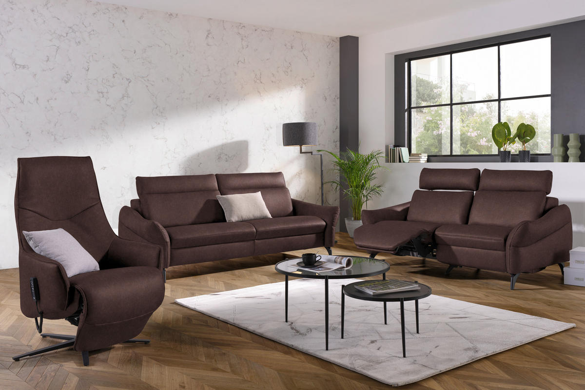 RELAXSESSEL in Leder Dunkelbraun  - Anthrazit/Dunkelbraun, Design, Leder/Metall (70/85/112cm) - Himolla Komfortklass