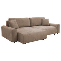 Ecksofa inkl. Funktion Braun Cord  - Schwarz/Braun, MODERN, Kunststoff/Textil (168/238cm) - Stylife