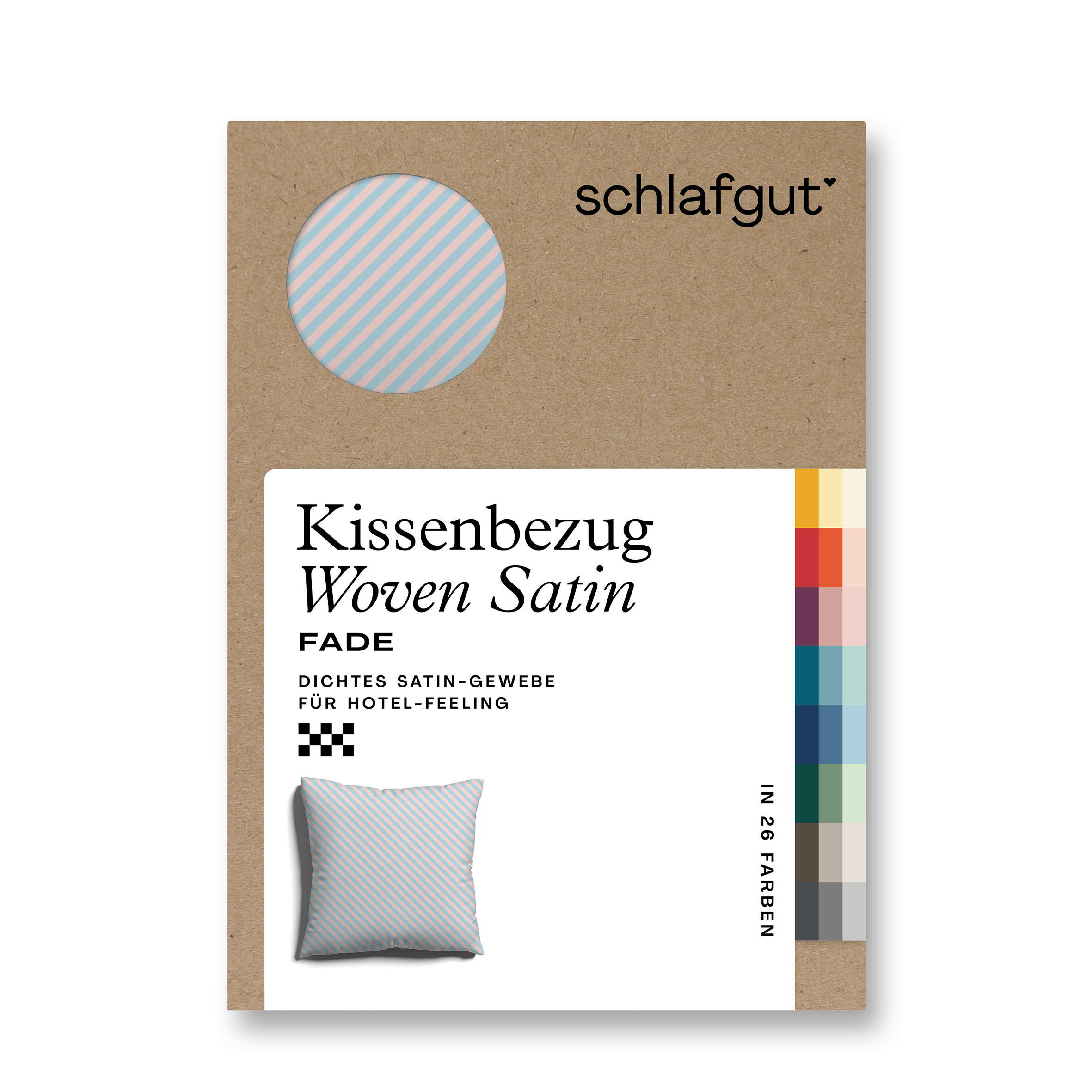KISSENHÜLLE Woven Satin Fade 40/40 cm  - Rosa/Hellblau, Basics, Textil (40/40cm) - Schlafgut