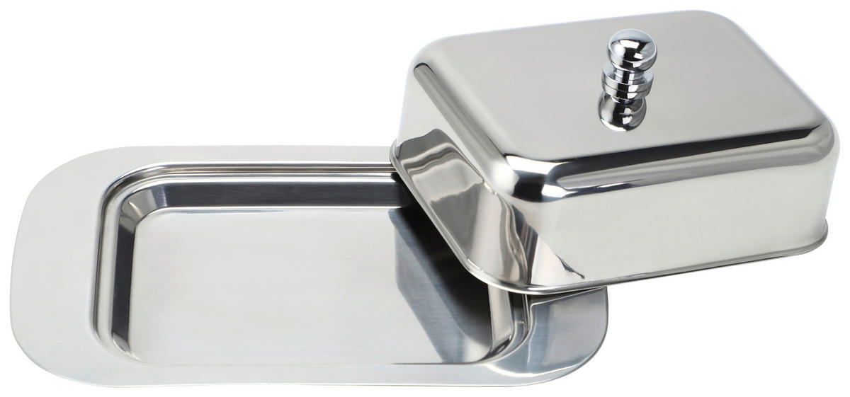 BUTTERDOSE Metall  - Silberfarben, Design, Metall (18,5/12,2/7cm) - Echtwerk