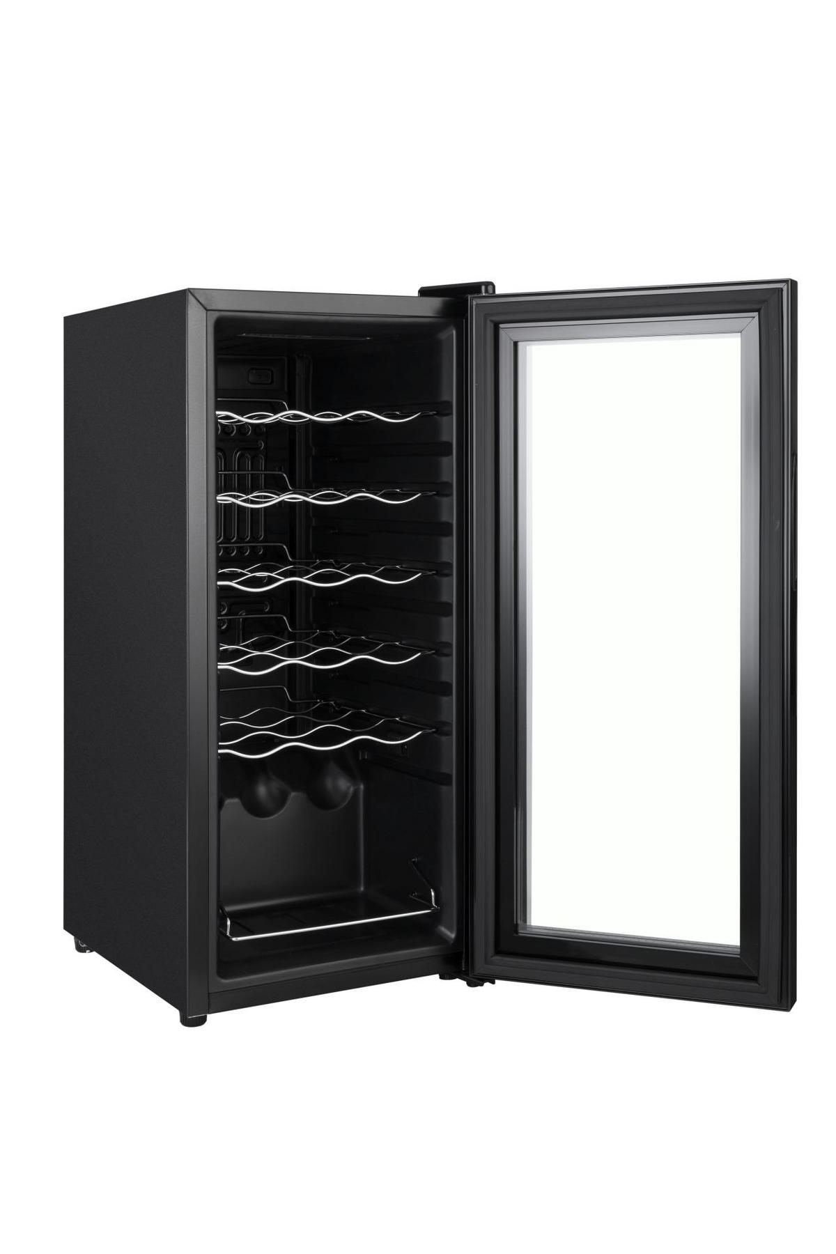 WEINKÜHLSCHRANK JC-53  - Schwarz, Basics, Glas/Metall (34,5/77/45cm) - Atrigo